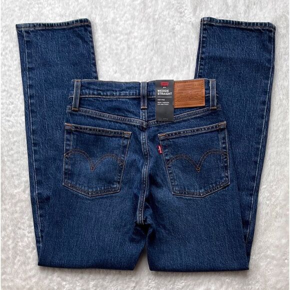 NWT Levi’s Wedgie Straight High Rise Jean in Salsa Charleston Outlasted, 24 X 28 - Picture 12 of 16